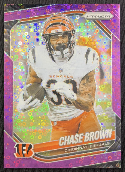 Chase Brown 2025 Panini Prizm No Huddle Purple /75 Bengals Cincinnati Bengals