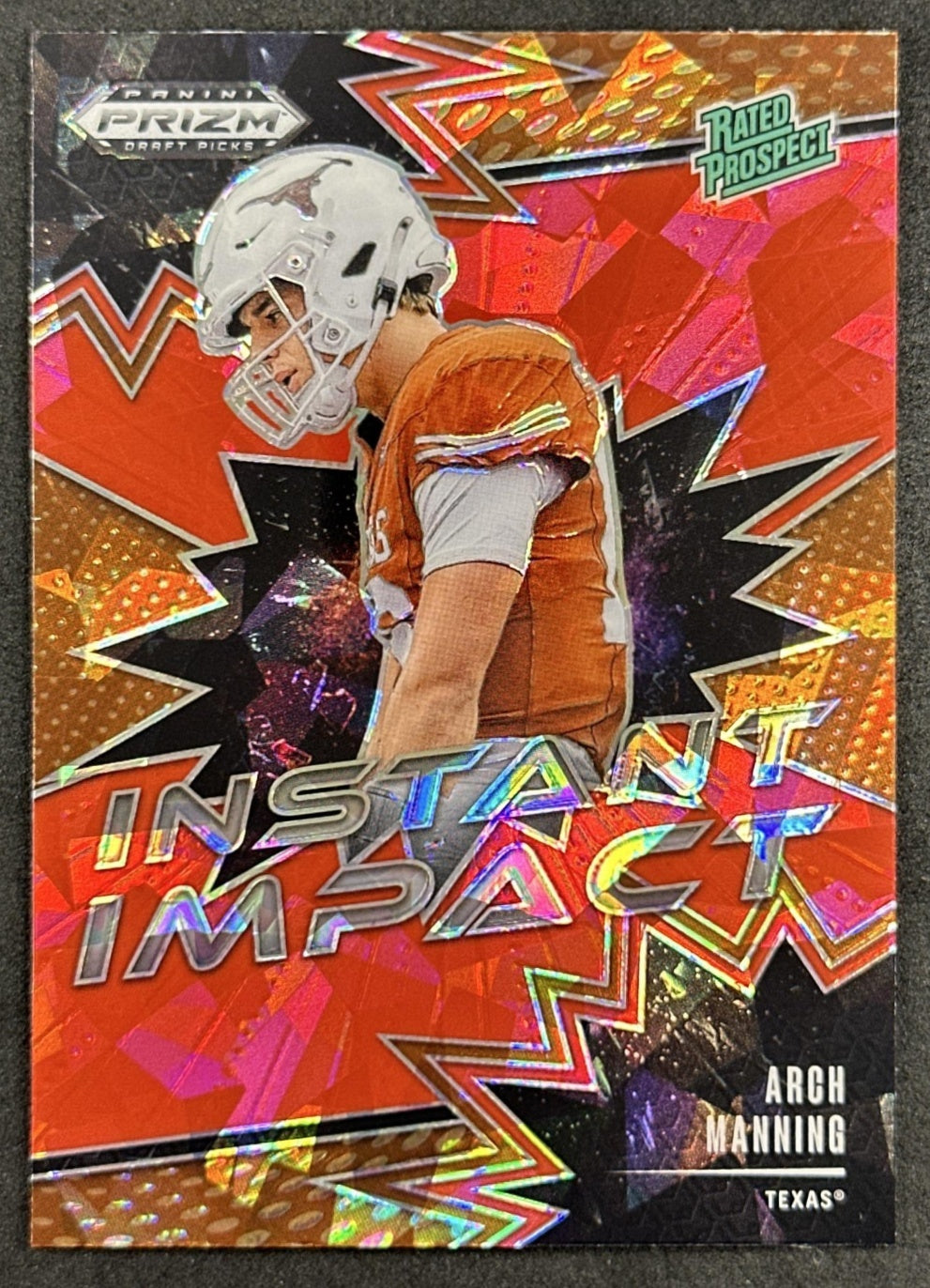 Arch Manning 2025 Panini Prizm Draft Picks Instant Impact Red Ice Longhorns