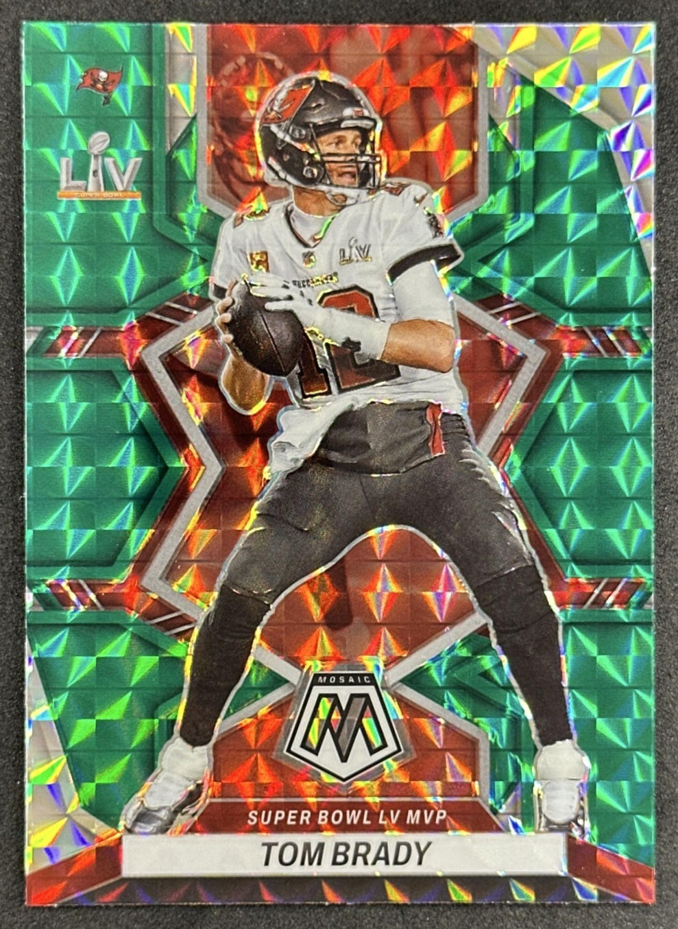 Tom Brady 2022 Panini Mosaic Mosaic Green Buccaneers Patriots Front