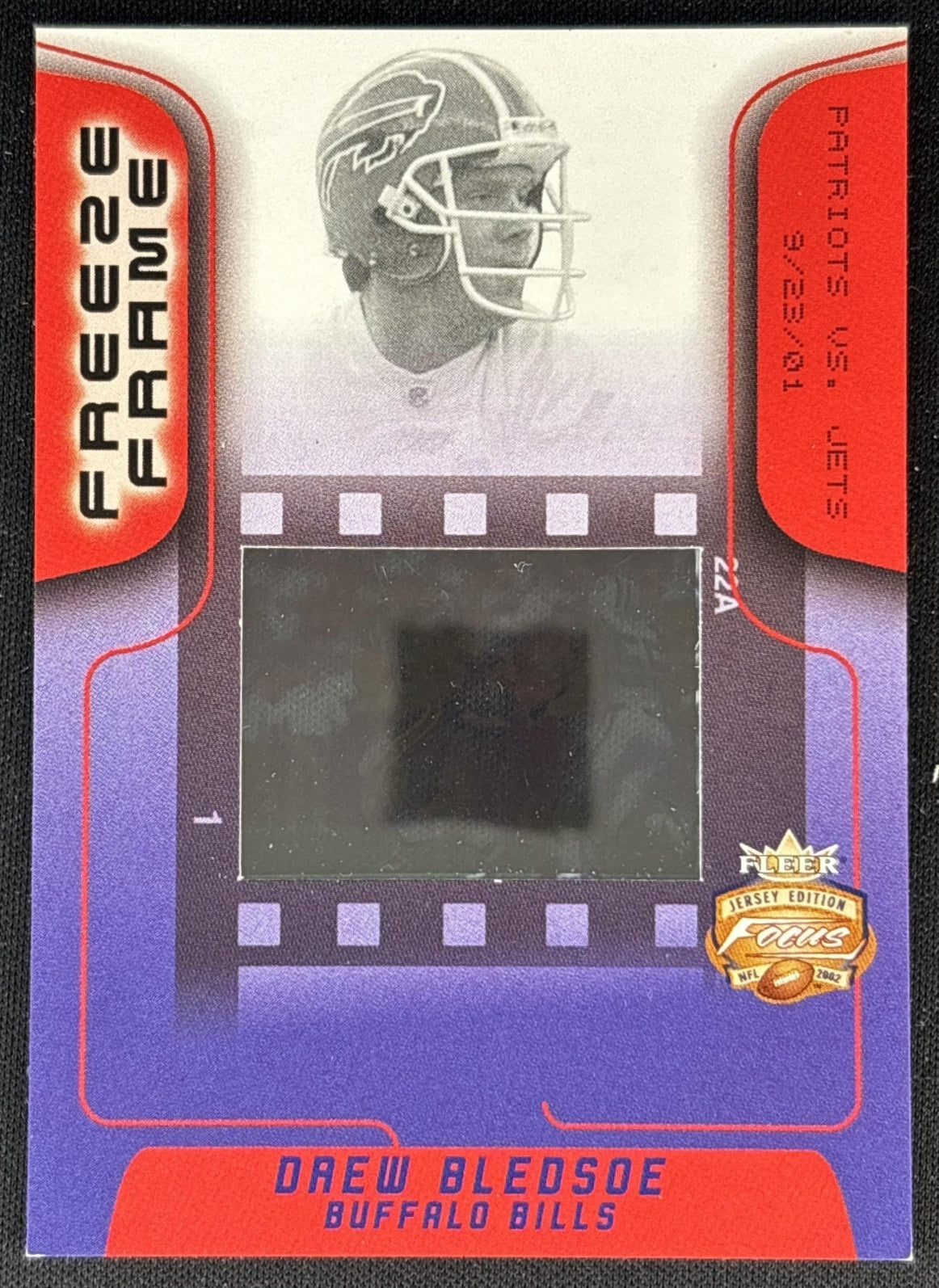 Drew Bledsoe 2002 Fleer Focus Jersey Edition Freeze Frame Bills Front