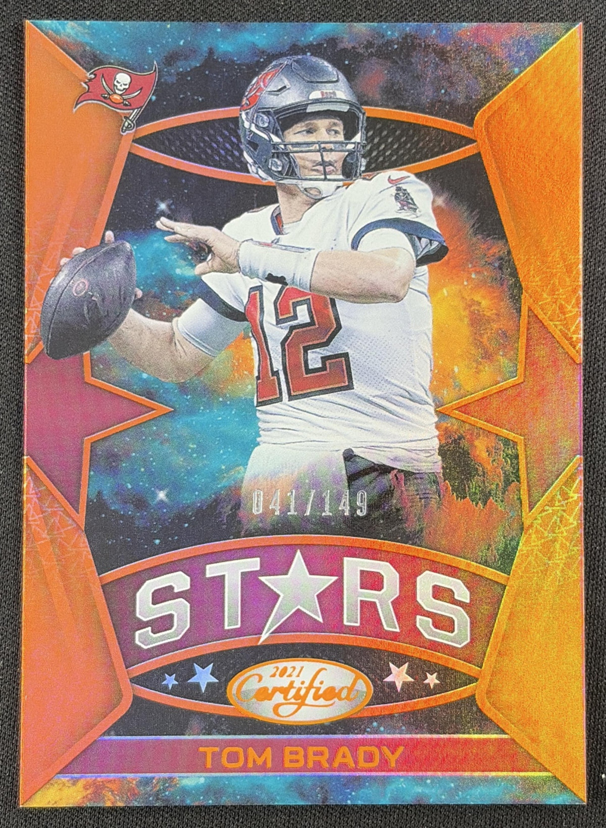 Tom Brady 2021 Panini Certified Stars Mirror Orange /149 Buccaneers Tampa Bay Buccaneers
