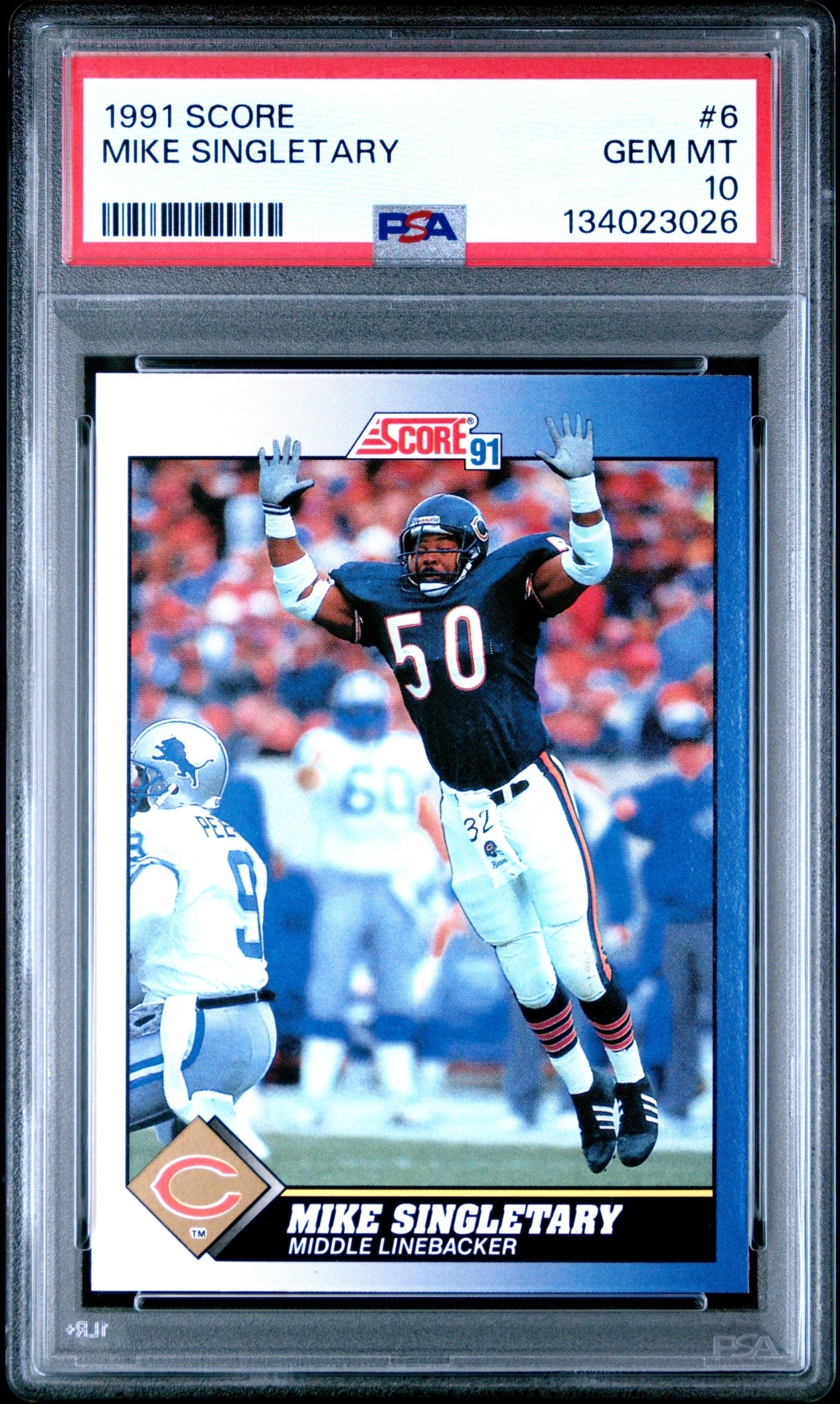 Mike Singletary 1991 Score PSA 10 Bears front