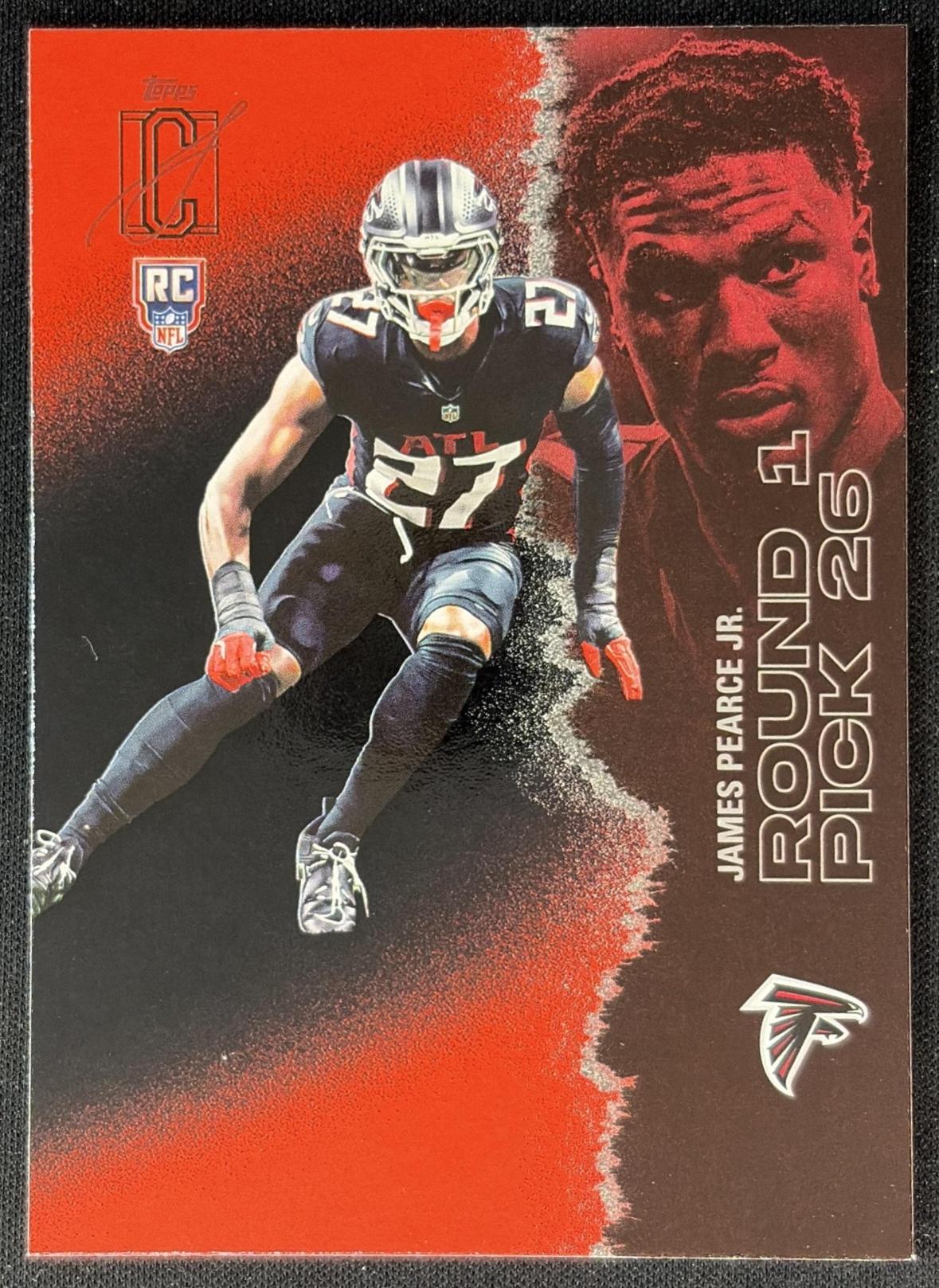 James Pearce Jr. 2025 Topps Signature Class Rookie Red & Black Foil Falcons Sports Trading Cards