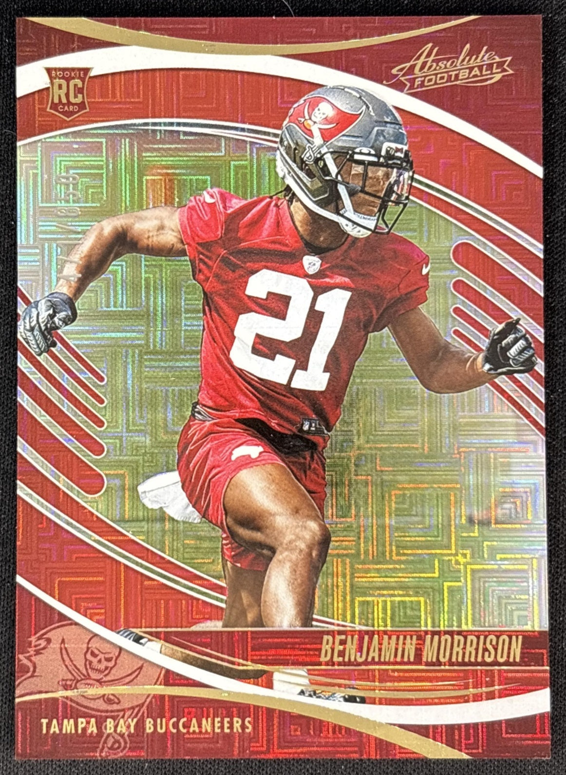 Benjamin Morrison 2025 Panini Absolute Rookies Red Sqaures /850 Buccaneers