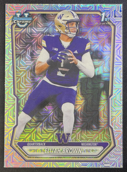 Elijah Brown 2026 Bowman Chrome Prospects Mojo Refractor Huskies