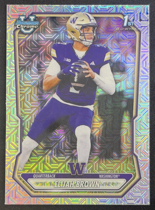 Elijah Brown 2026 Bowman Chrome Prospects Mojo Refractor Huskies