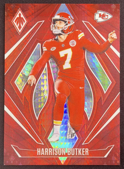Harrison Butker 2024 Panini Phoenix Red Hyper /140 Chiefs