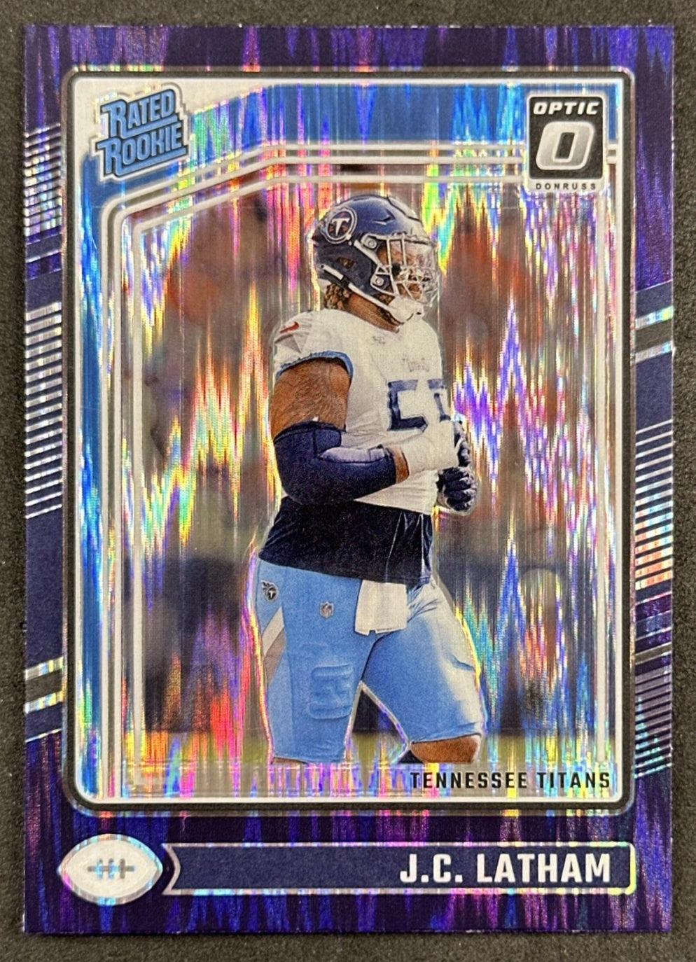 J.C. Latham 2024 Panini Donruss Optic Purple Shock Titans