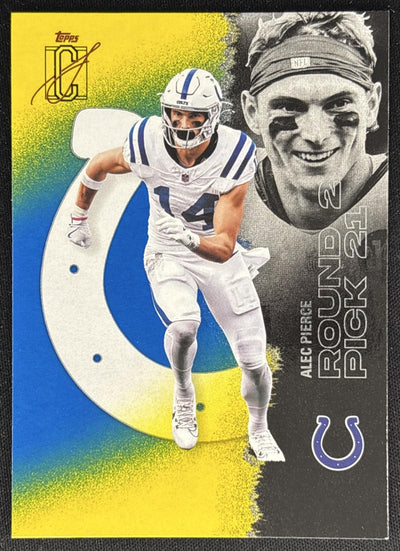 Alec Pierce 2025 Topps Signature Class Veteran Blue & Yellow Foil Colts Sports Trading Cards