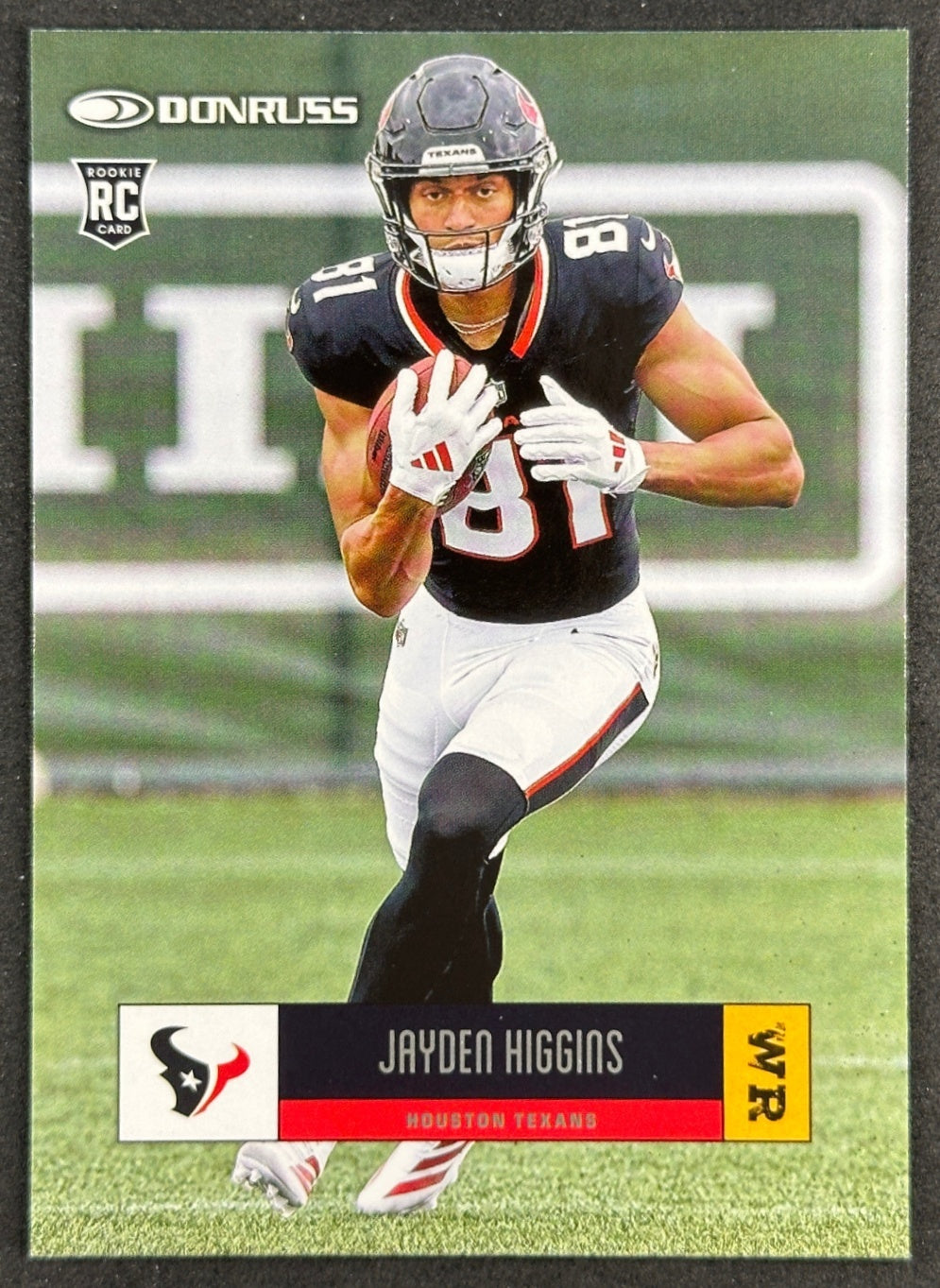 Jayden Higgins 2025 Donruss Retro 2005 Texans Sports Trading Card