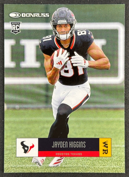 Jayden Higgins 2025 Donruss Retro 2005 Texans Sports Trading Card
