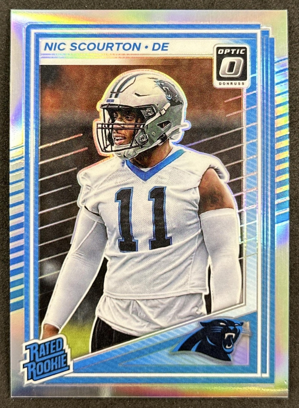 Nic Scourton 2025 Panini Donruss Optic Rated Rookie Holo Prizm Panthers Front