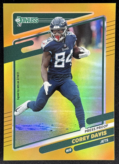 Corey Davis 2021 Panini Donruss Press Proof Premium Jets Sports Trading Card