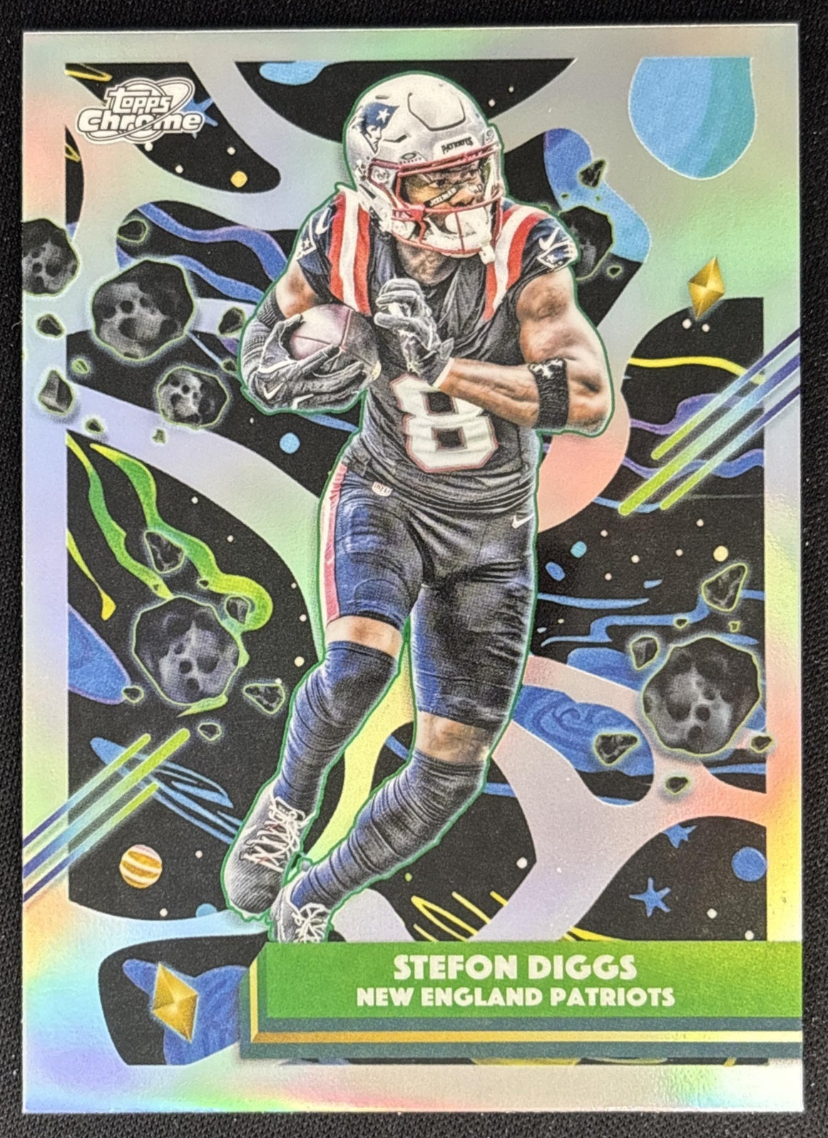 Stefon Diggs 2025 Topps Cosmic Chrome Refractor Patriots front