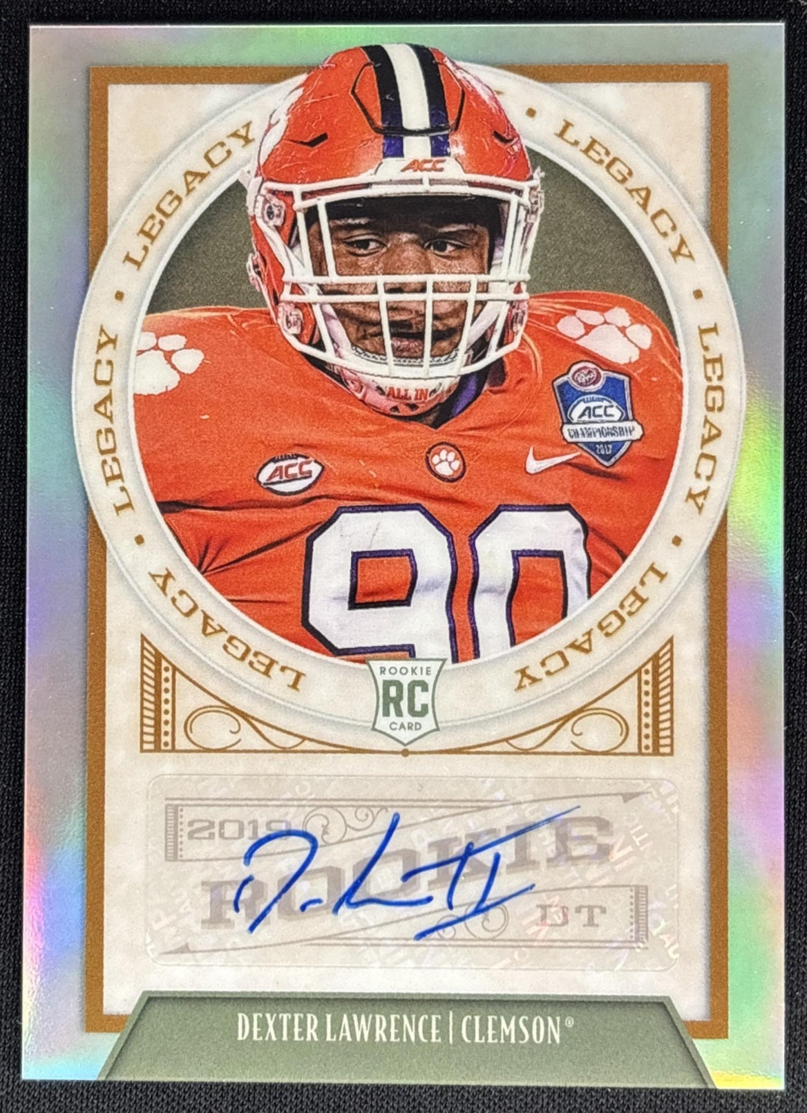 Dexter Lawrence 2019 Panini Legacy Premium Penmanship Tigers - Clemson Tigers
