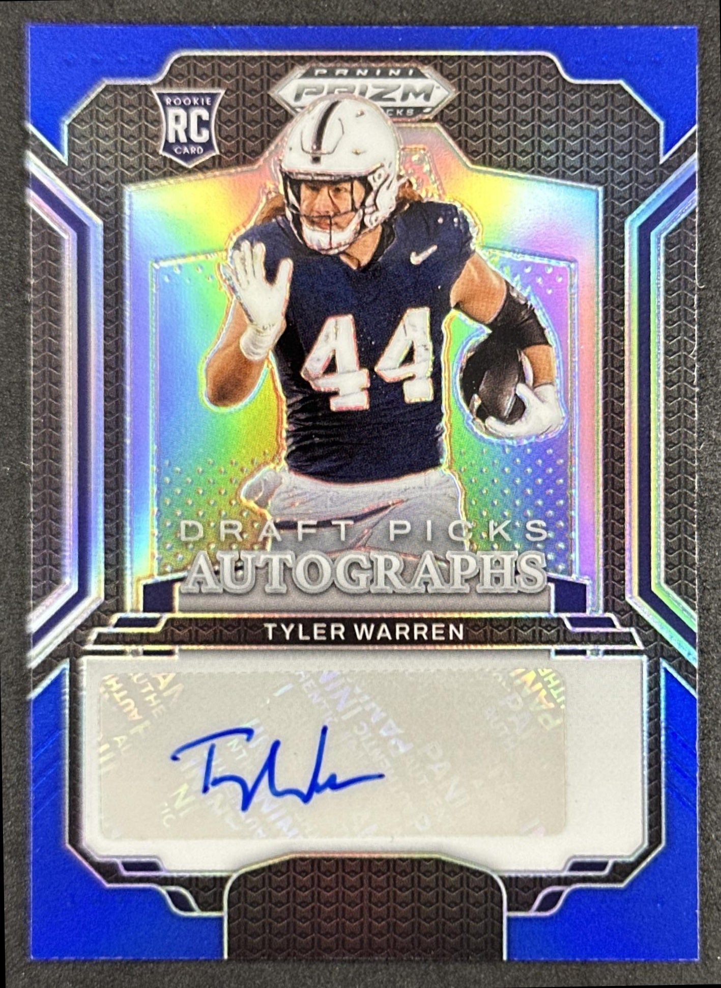 Tyler Warren 2025 Panini Prizm Draft Picks Auto Blue /249 Nittany Lions Colts