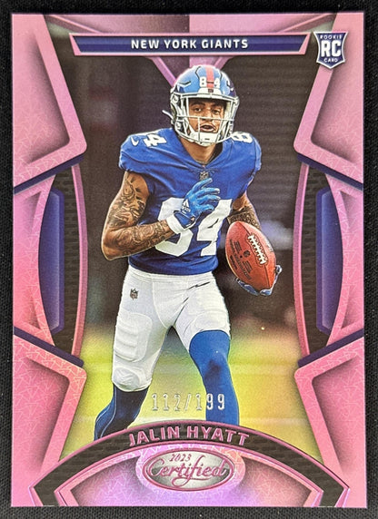 Jalin Hyatt 2023 Certified Pink /199 Giants front
