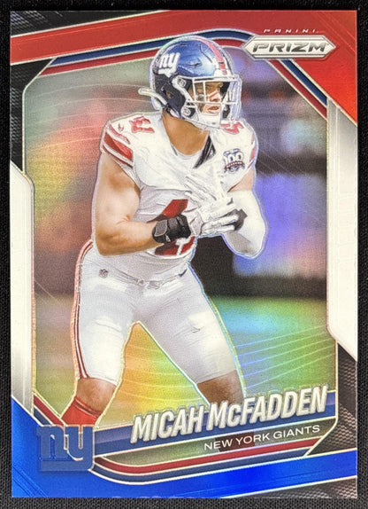 Micah McFadden 2025 Panini Prizm Red White Blue Giants