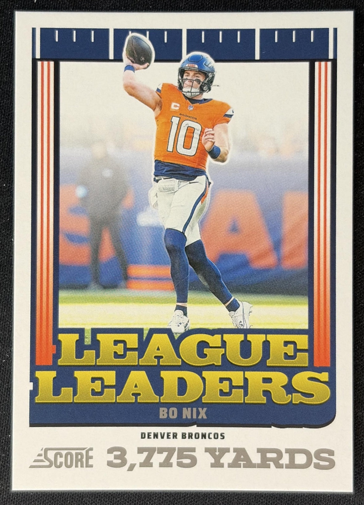 Bo Nix 2025 Panini Score League Leaders Broncos Front