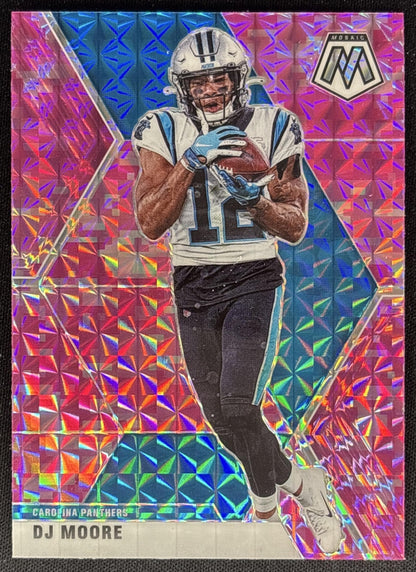 DJ Moore 2020 Panini Mosaic Prizm Camo Pink Panthers Sports Trading Cards