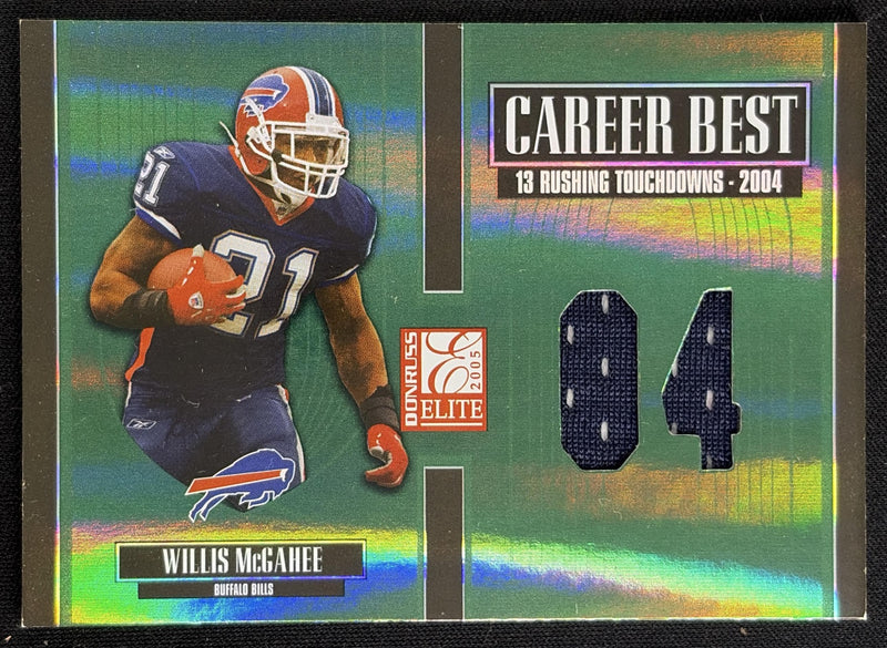 Willis McGahee 2005 Donruss Elite Career Best Jerseys Year /104 Bills