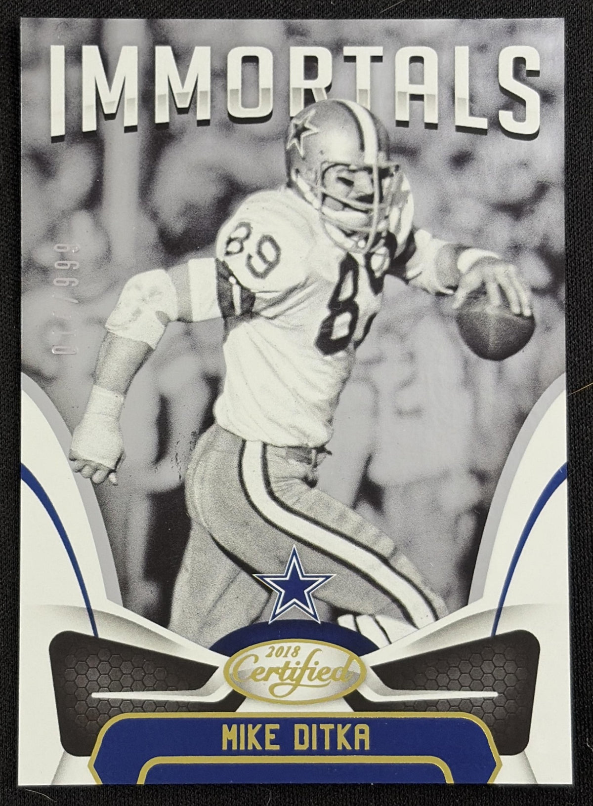 Mike Ditka 2018 Panini Certified /999 Cowboys sports trading card front