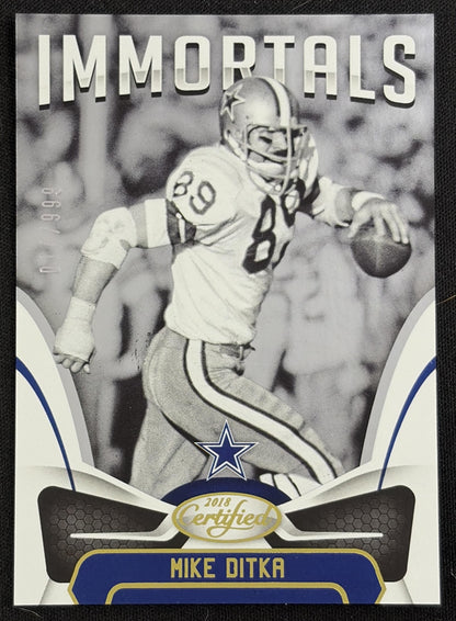Mike Ditka 2018 Panini Certified /999 Cowboys sports trading card front