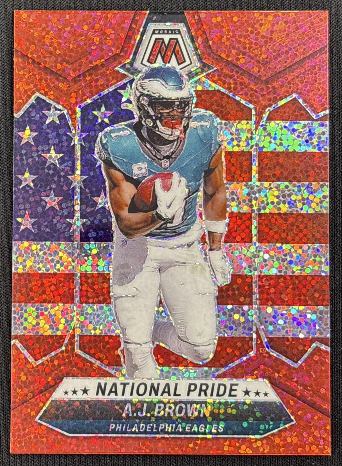 A.J. Brown 2024 Panini Mosaic Red Sparkle Prizm Eagles