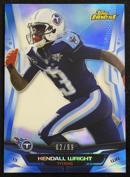 Kendall Wright 2014 Topps Finest Blue Refractors /99 Titans Sports Trading Card