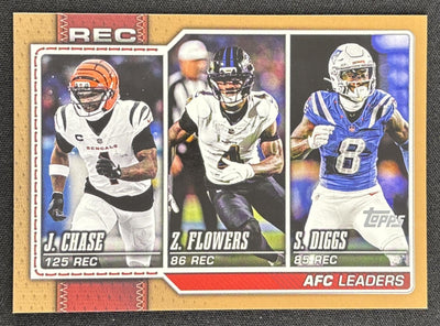 Stefon Diggs Ja'Marr Chase Zay Flowers 2026 Topps Gold /2026 Bengals Ravens Patriots