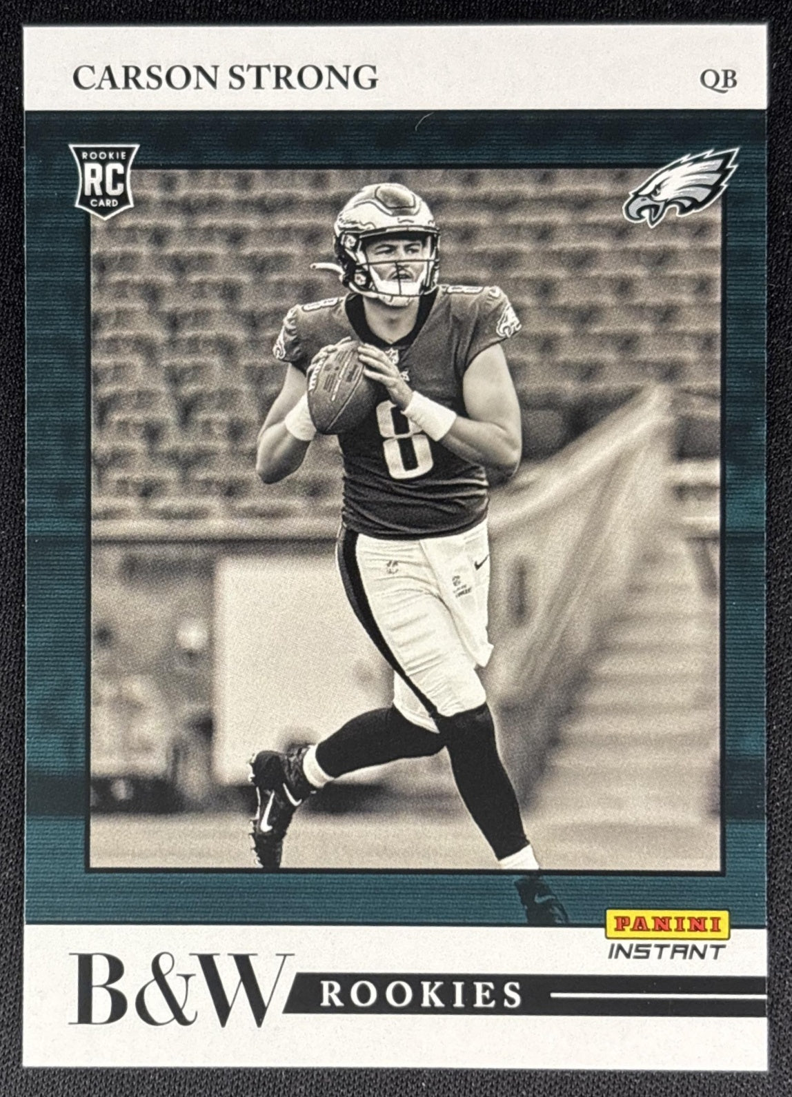 Carson Strong 2022 Panini Instant Black & White Rookies Eagles Sports Trading Cards