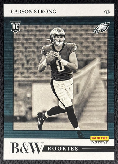 Carson Strong 2022 Panini Instant Black & White Rookies Eagles Sports Trading Cards