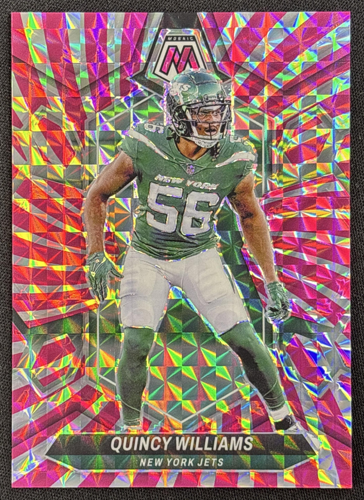 Quincy Williams 2024 Panini Mosaic Pink Swirl Prizm /13 Jets