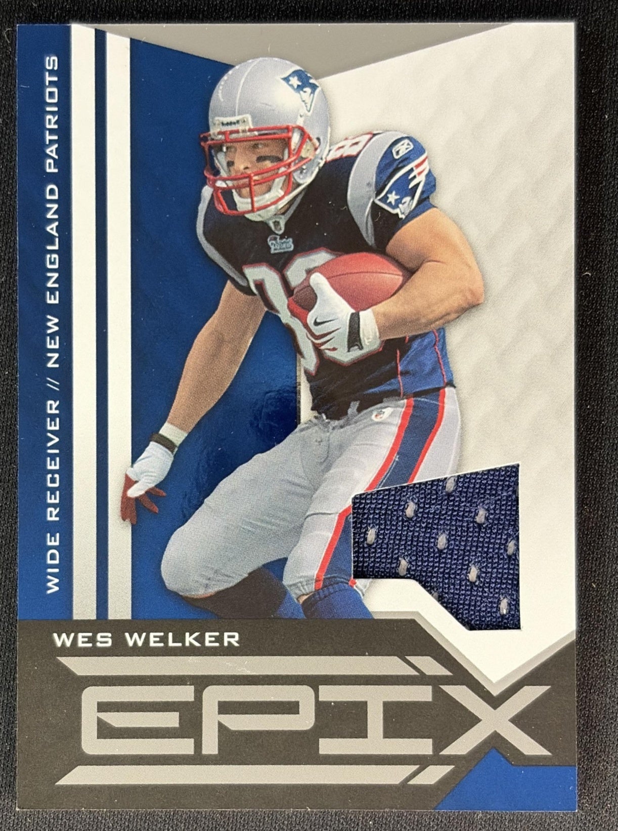 Wes Welker 2010 Panini Epix Jerseys Blue Patriots front