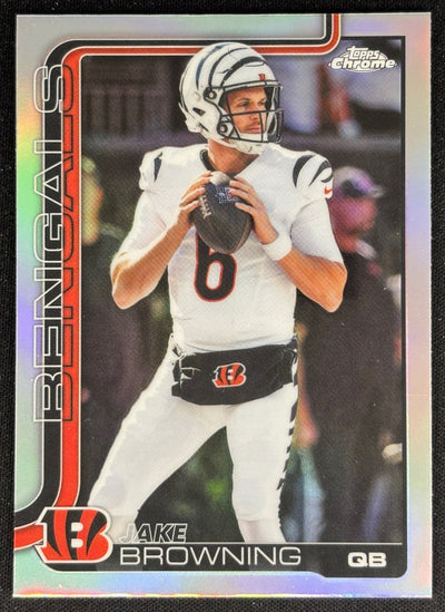 Jake Browning 2025 Topps Chrome Refractor Bengals Sports Trading Cards