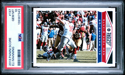 Eli Manning 2013 Panini Score PSA 10 Giants front