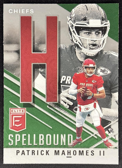 Patrick Mahomes II 2021 Panini Donruss Elite Spellbound Green Chiefs front