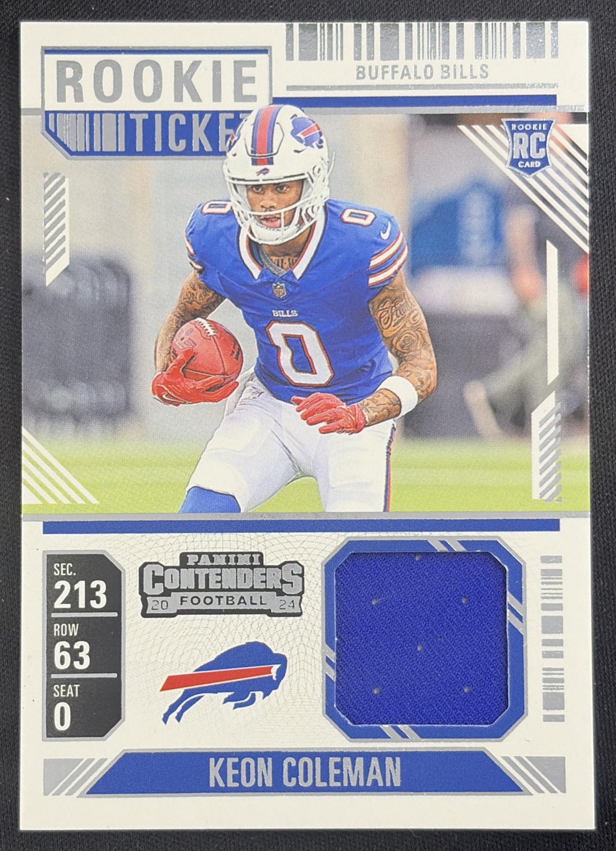 Keon Coleman 2024 Panini Contenders Rookie Ticket Swatches Bills