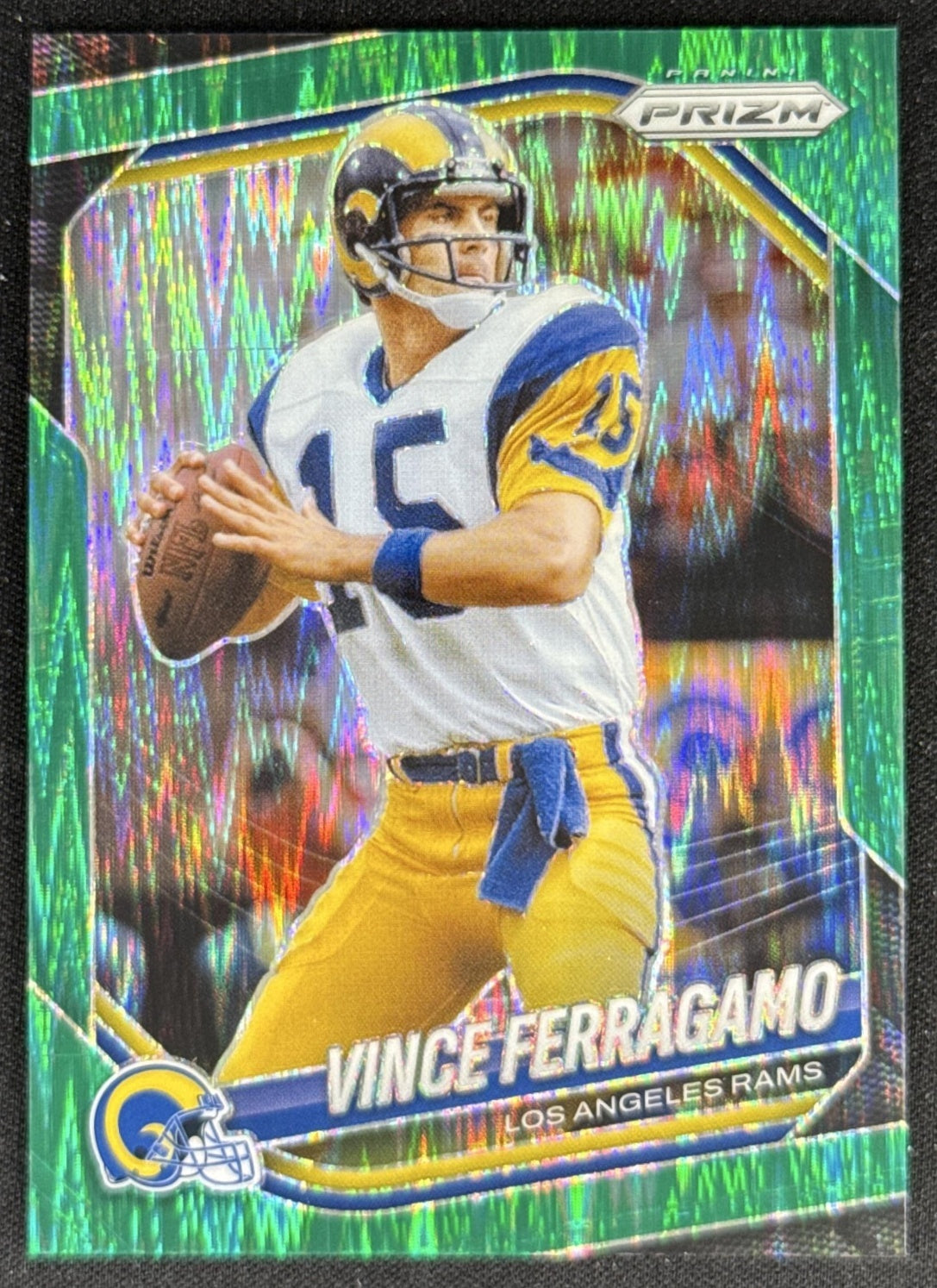 Vince Ferragamo 2025 Panini Prizm Green Flash Rams Sports Trading Card