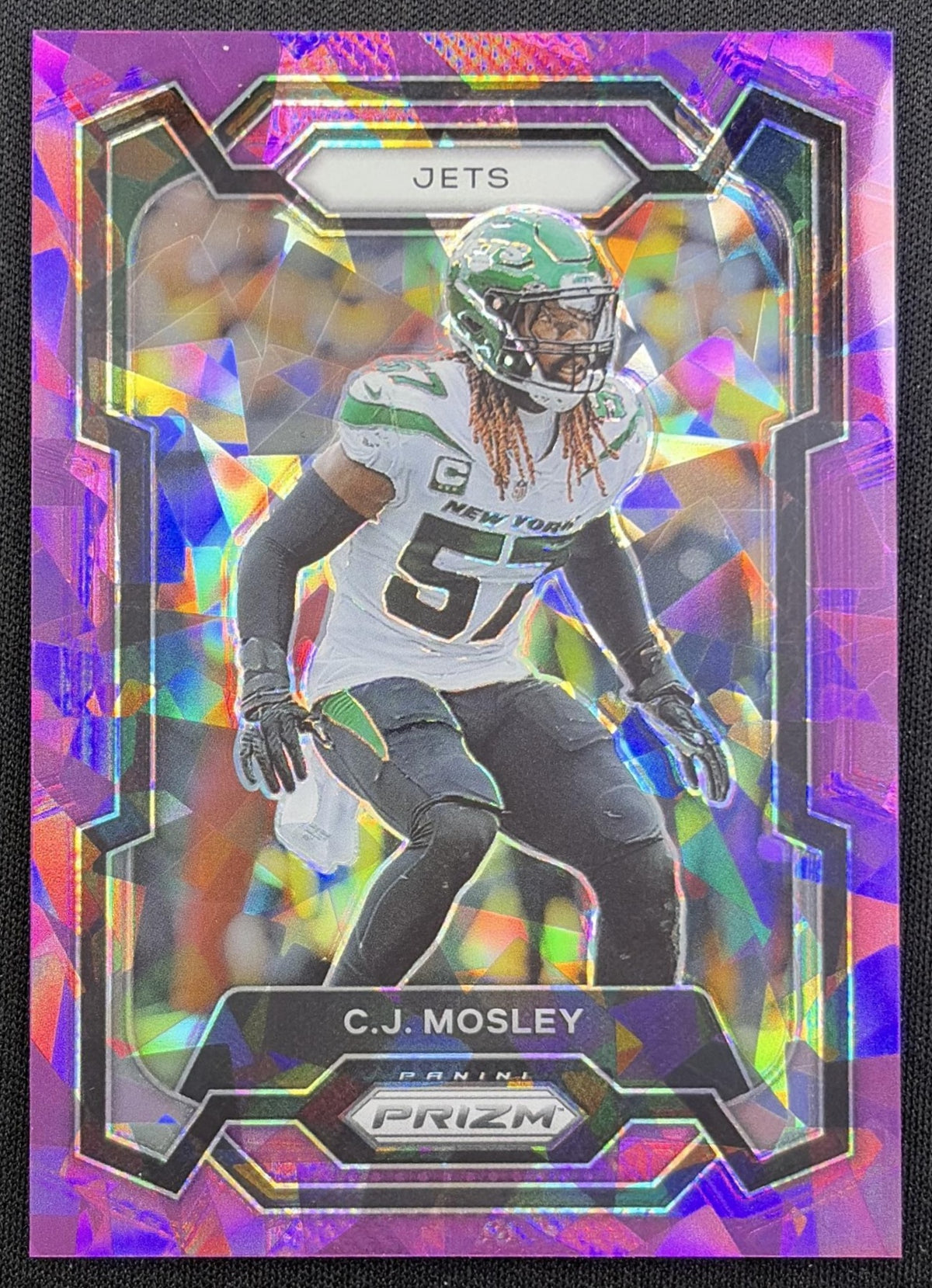 C.J. Mosley 2023 Panini Prizm Purple Ice /225 Jets