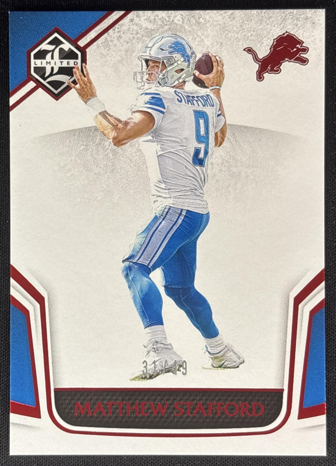 Matthew Stafford 2020 Panini Limited Ruby Spotlight /49 Falcons Sports Trading Cards