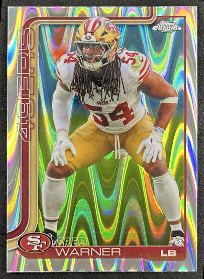 Fred Warner 2025 Topps Chrome RayWave Refractor 49ers