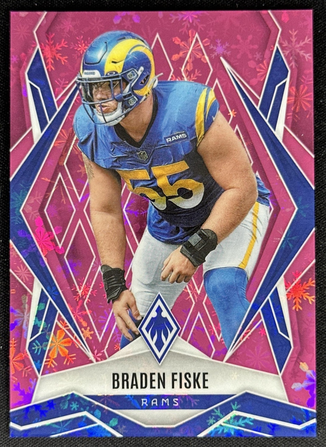 Braden Fiske 2025 Panini Phoenix Pink Winter Prizm /299 Rams