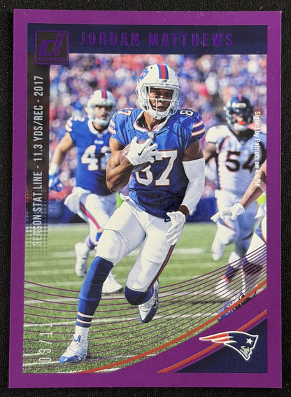 Jordan Matthews 2018 Panini Donruss Season Stat Line /11 Patriots Default Title Sports Trading Card