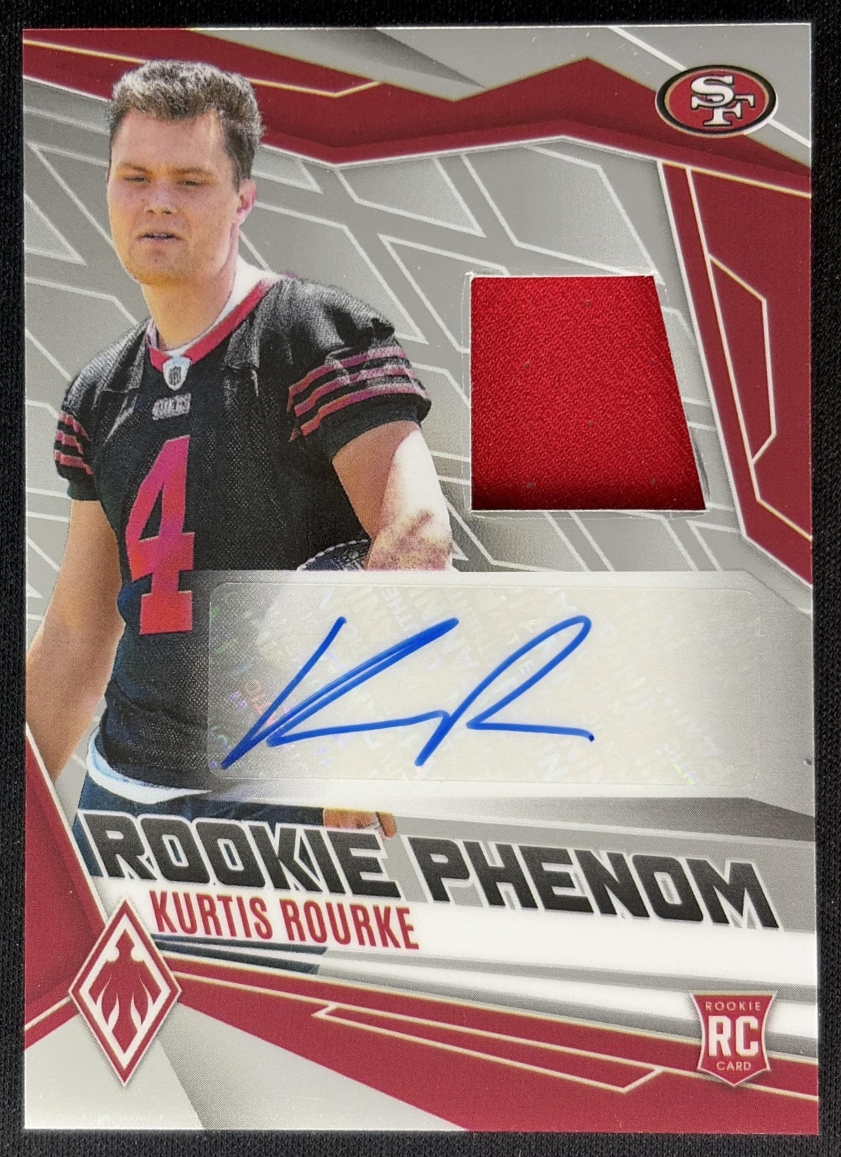 Kurtis Rourke 2025 Panini Phoenix Rookie Phenoms Jersey Auto /249 49ers
