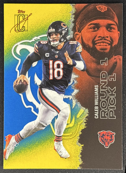 Caleb Williams 2025 Topps Signature Class Veteran Blue & Yellow Foil Bears Sports Trading Cards
