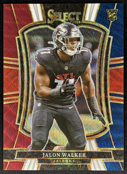Jalon Walker 2025 Panini Select Premier Level Tri-Color Prizm /299 Falcons Sports Trading Card