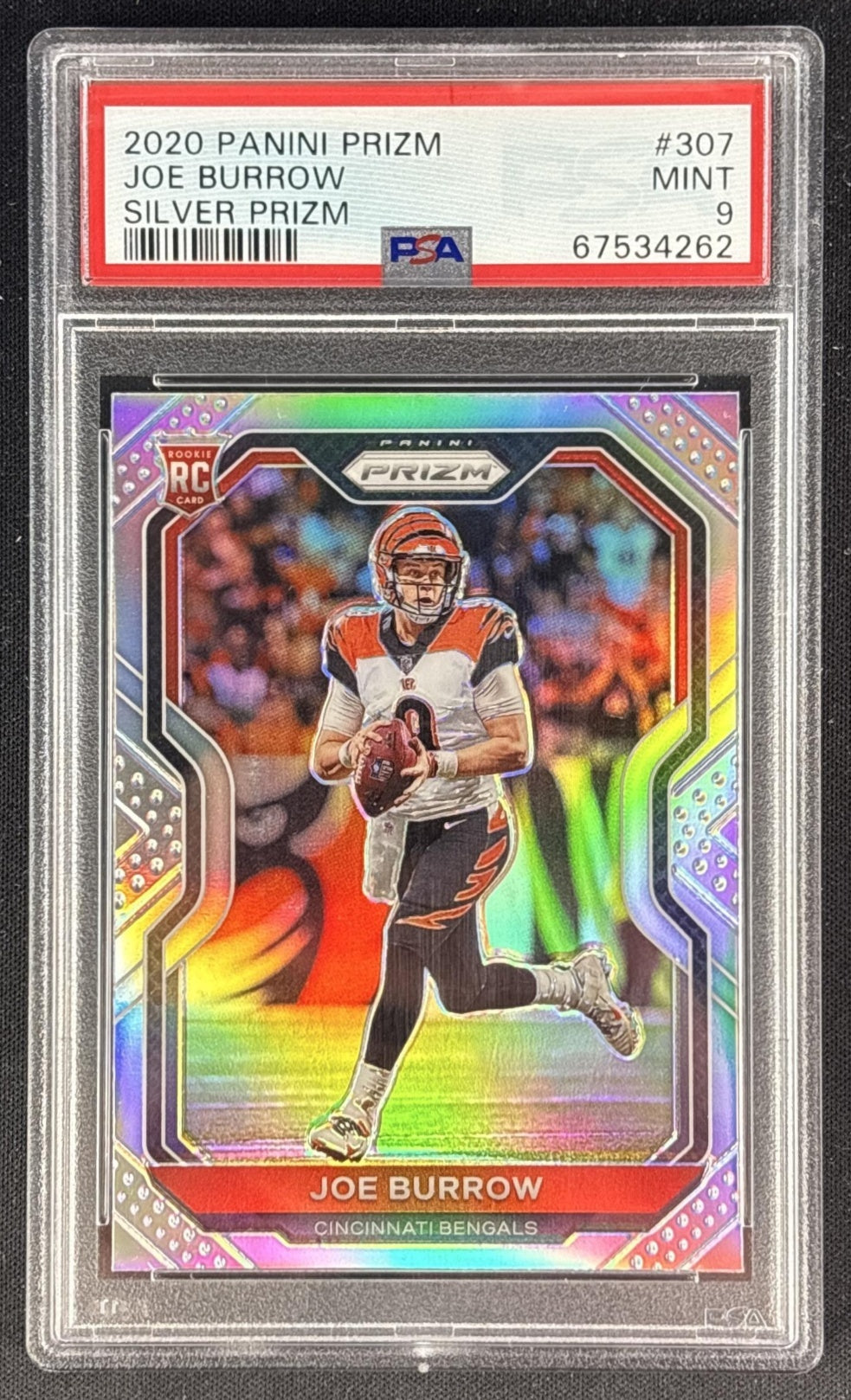 Joe Burrow 2020 Panini Prizm Silver PSA 9 Rookie Bengals Sports Trading Cards