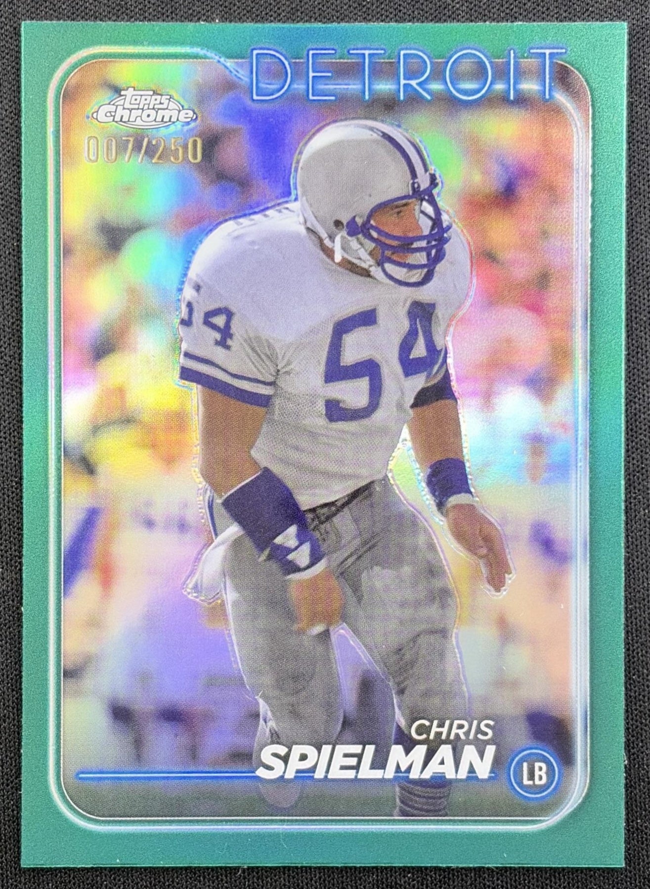 Chris Spielman 2024 Topps Chrome Teal Refractor /250 Lions