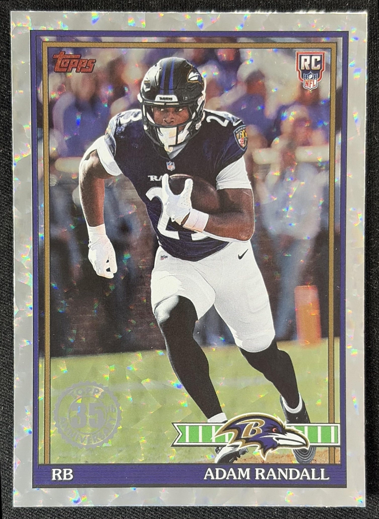 Adam Randall 2026 Topps 1991 Rookie Crackle Foil Ravens front